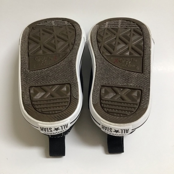 Converse All Star Chuck Taylor Toddler Boy Sneakers SZ 4 Black Low Top Hook Loop - Picture 8 of 16